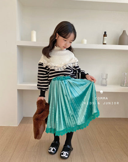 V Mix Sweatshirt [Cream+Black Stripe/S(2-3yr)]