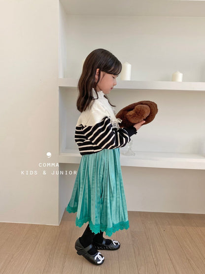 V Mix Sweatshirt [Cream+Black Stripe/S(2-3yr)]