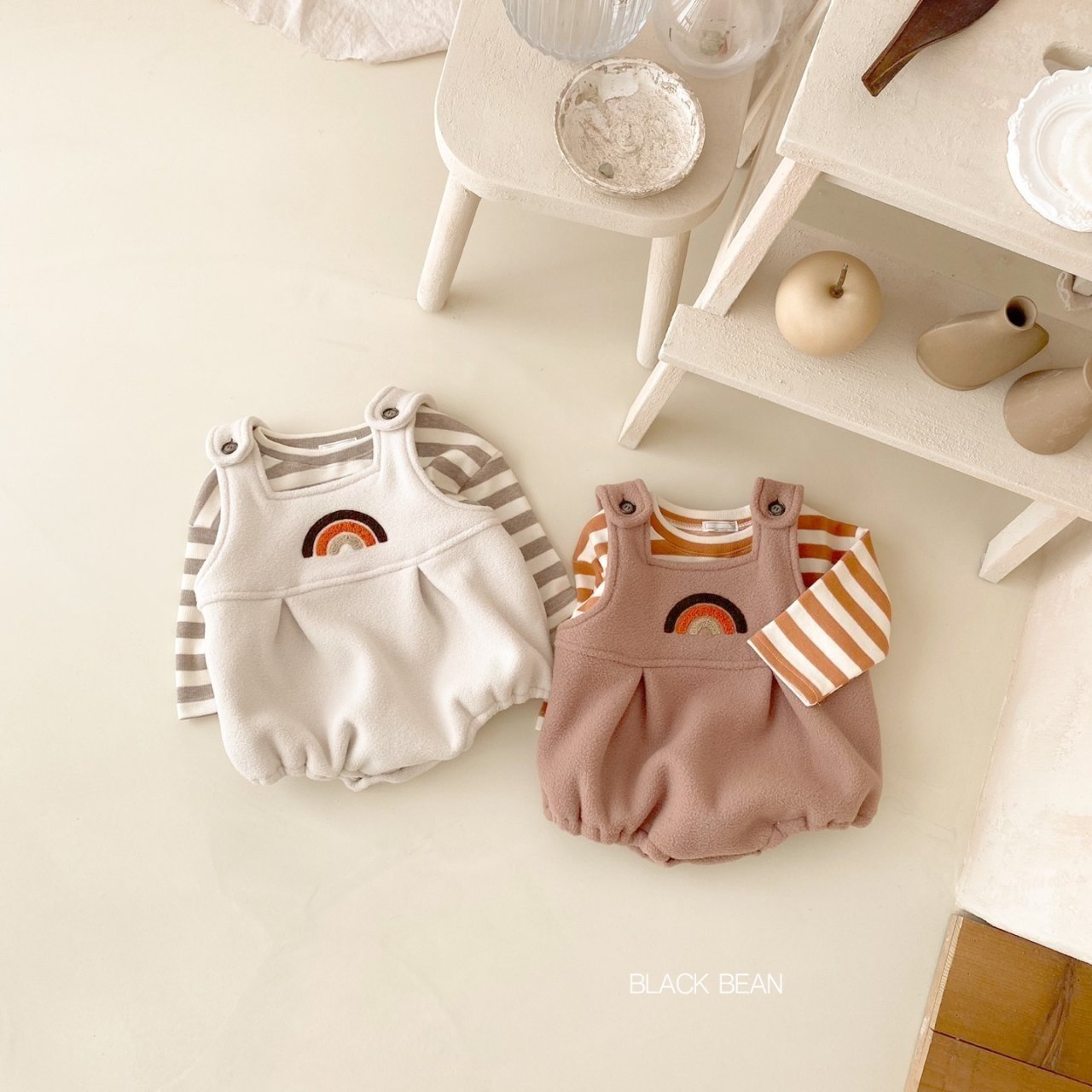 Buckle Suspender Set [Light Beige/Baby M(6-12m)]