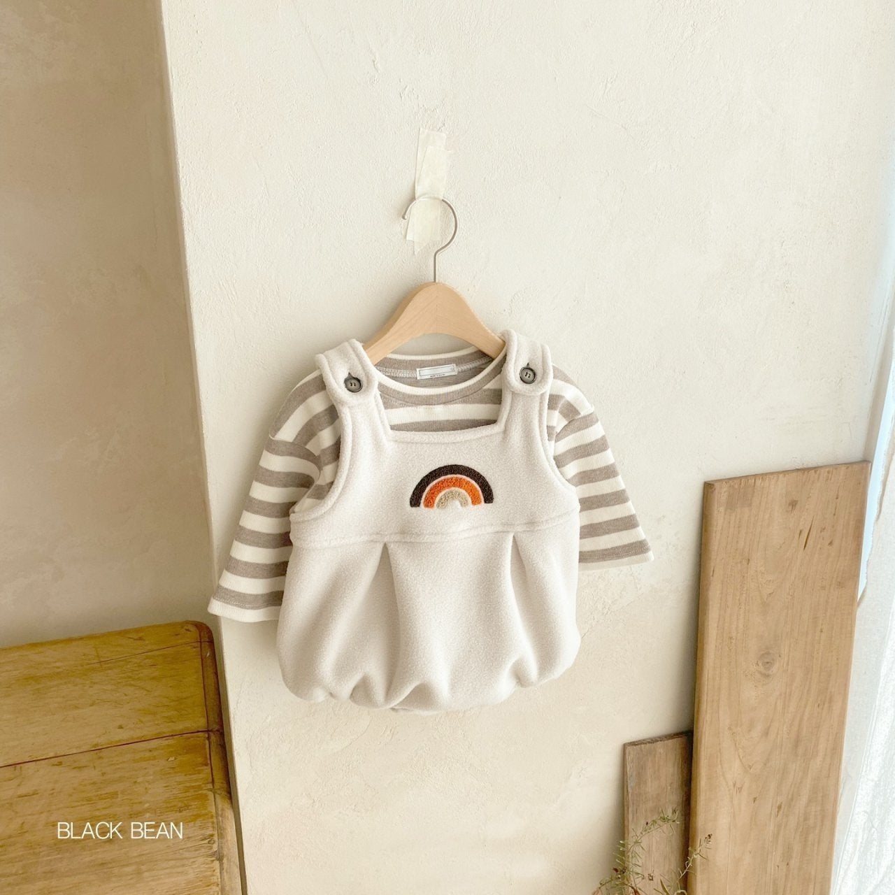 Buckle Suspender Set [Light Beige/Baby M(6-12m)]