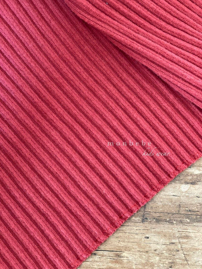 Ribbed Cardigan [Red/S(1-2yr)]