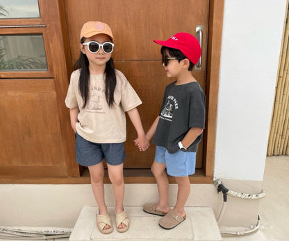 Vintage Denim Shorts [Deep Denim/M(3-4yr)]