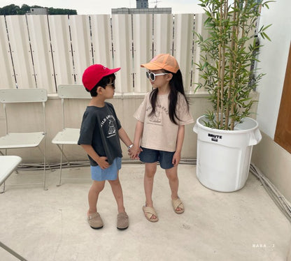 Vintage Denim Shorts [Deep Denim/M(3-4yr)]