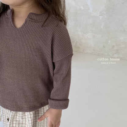 V Neck T-Shirt [Cocoa/S(2-3yr)]