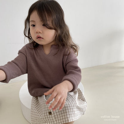 V Neck T-Shirt [Cocoa/S(2-3yr)]