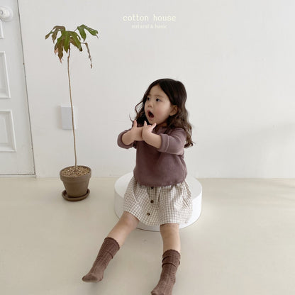 V Neck T-Shirt [Cocoa/S(2-3yr)]