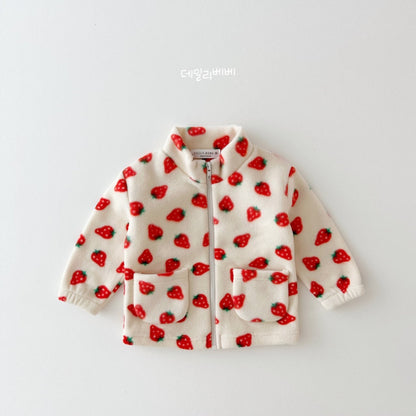Zip-Up Fleece Jacket [Pastel Daisy/JS(9-10yr)]