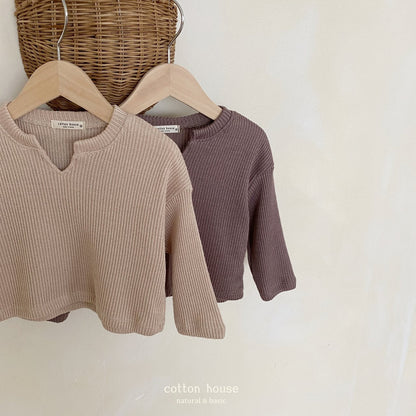 V Neck T-Shirt [Cocoa/S(2-3yr)]