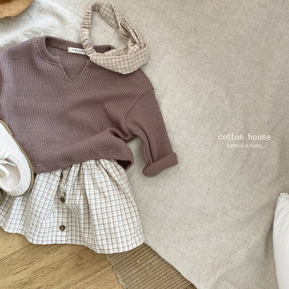 V Neck T-Shirt [Cocoa/S(2-3yr)]