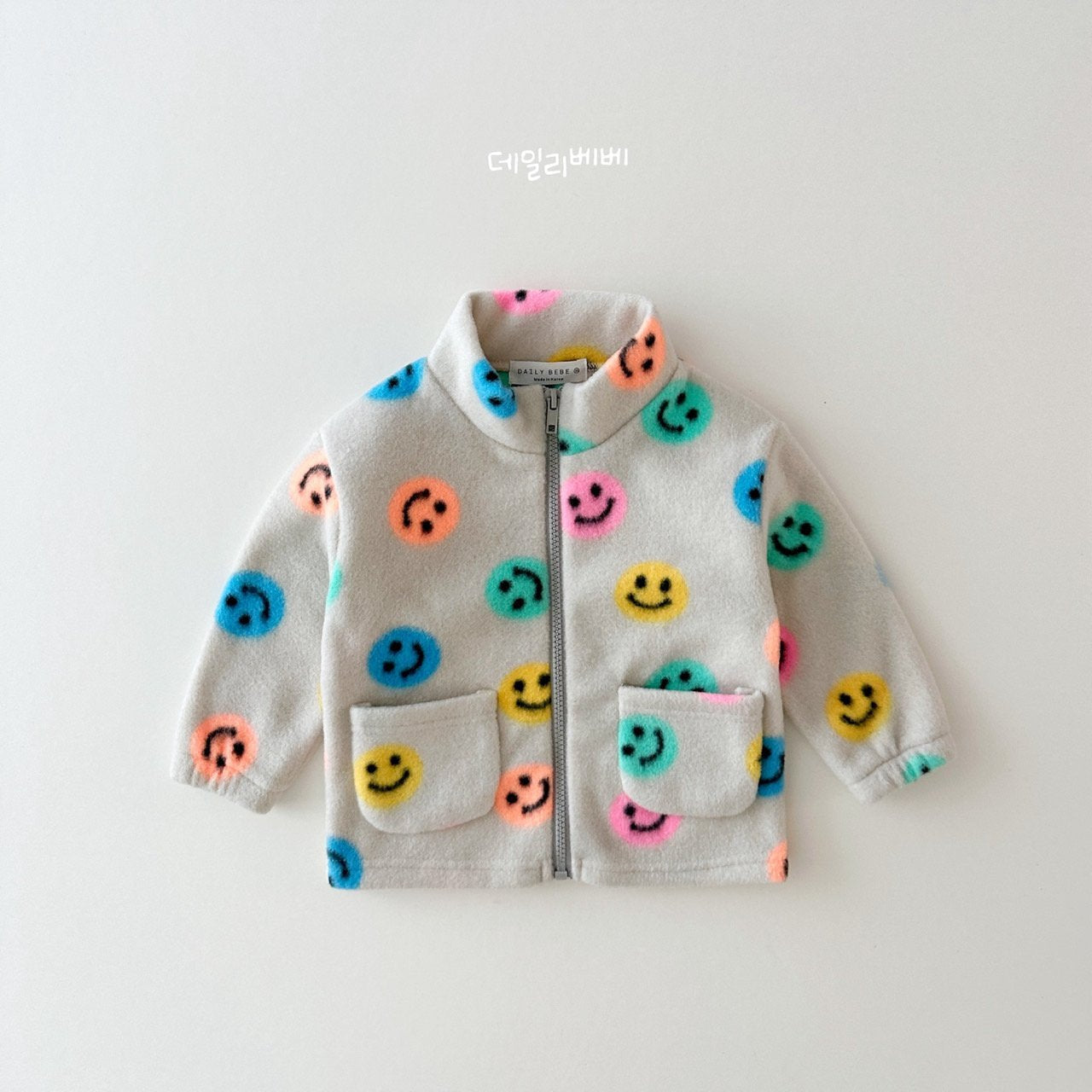 Zip-Up Fleece Jacket [Pastel Daisy/JS(9-10yr)]