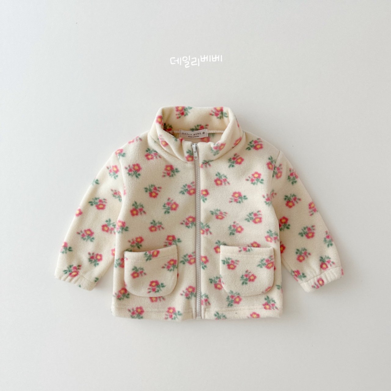 Zip-Up Fleece Jacket [Pastel Daisy/JS(9-10yr)]