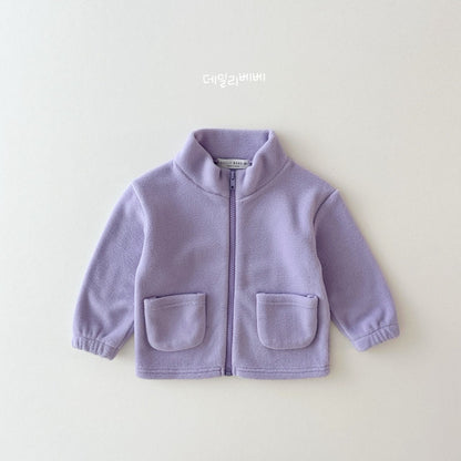 Zip-Up Fleece Jacket [Pastel Daisy/JS(9-10yr)]