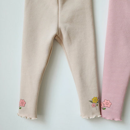 Flower Leggings [Black/5/S(2-3yr)]