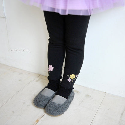 Flower Leggings [Black/5/S(2-3yr)]