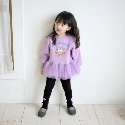 Flower Leggings [Black/5/S(2-3yr)]
