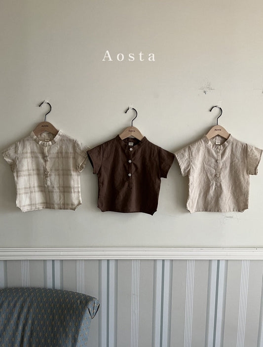 Camille Shirts [Brown, Beige/L(2-3yr)]