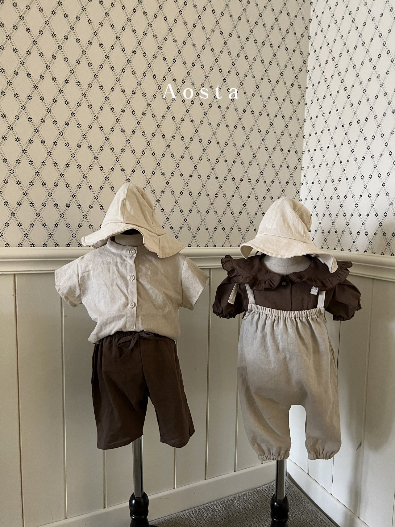 Camille Shirts [Brown, Beige/L(2-3yr)]