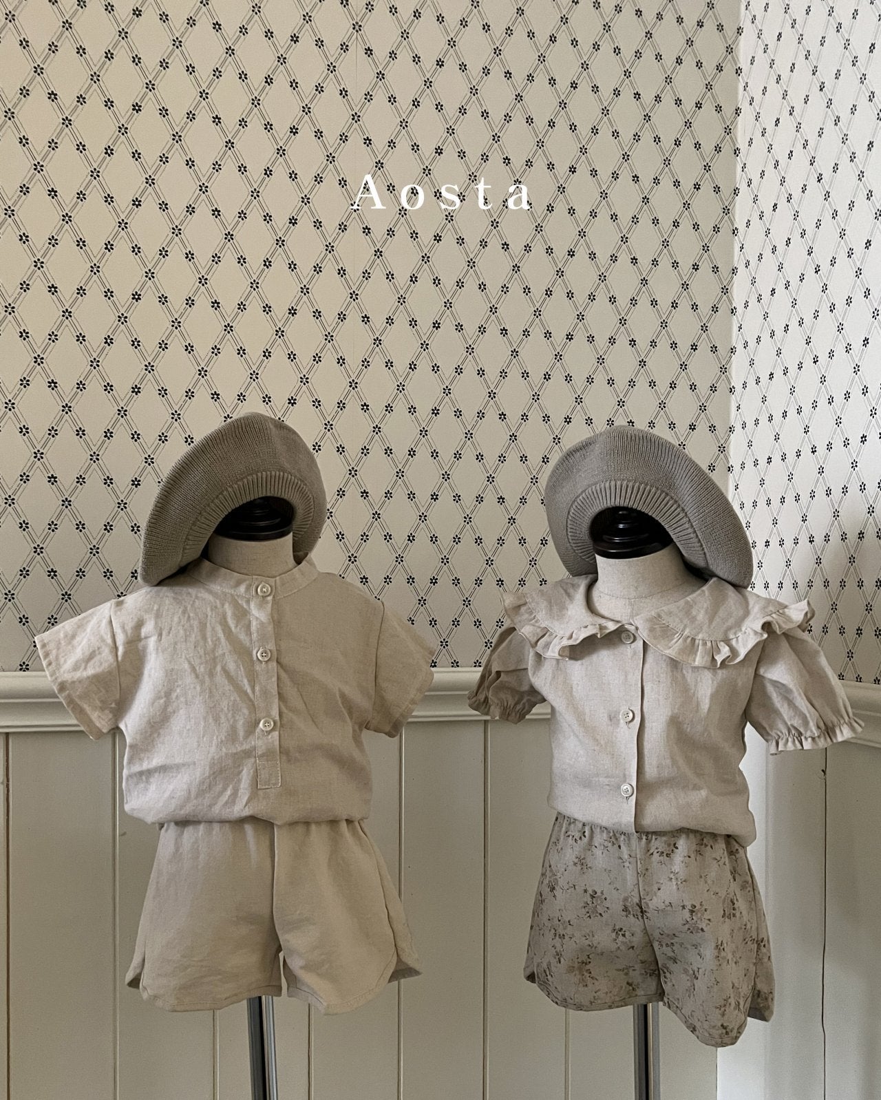 Camille Shirts [Brown, Beige/L(2-3yr)]