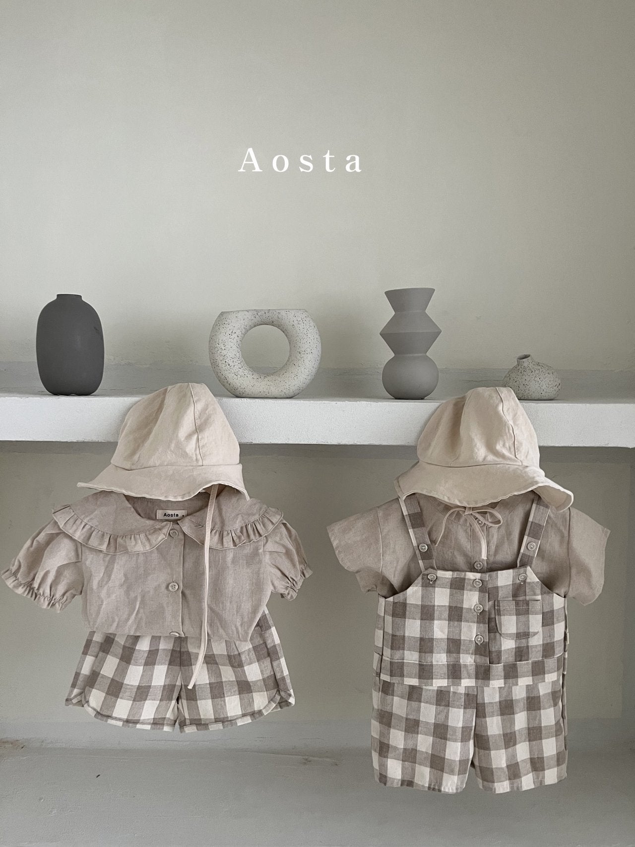Camille Shirts [Brown, Beige/L(2-3yr)]