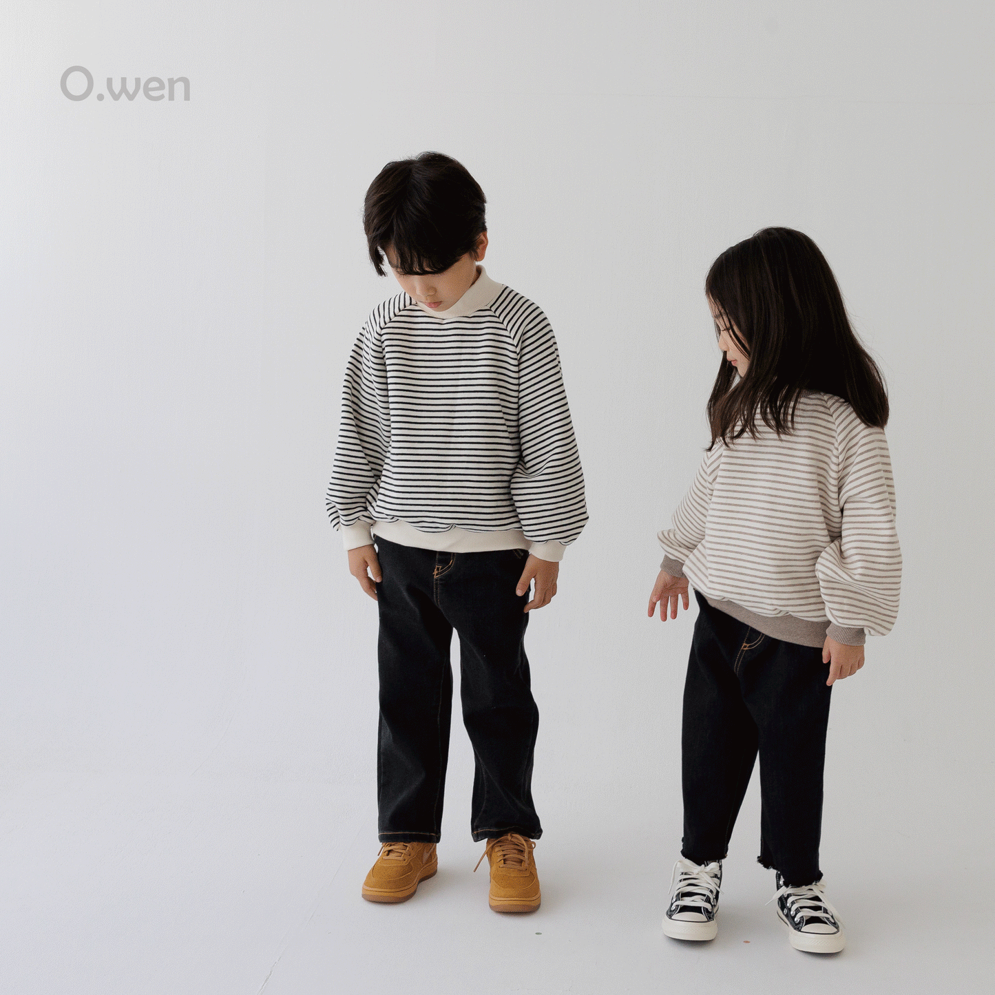 Stripe Sweatshirt [Mocha/S(2-3yr)]