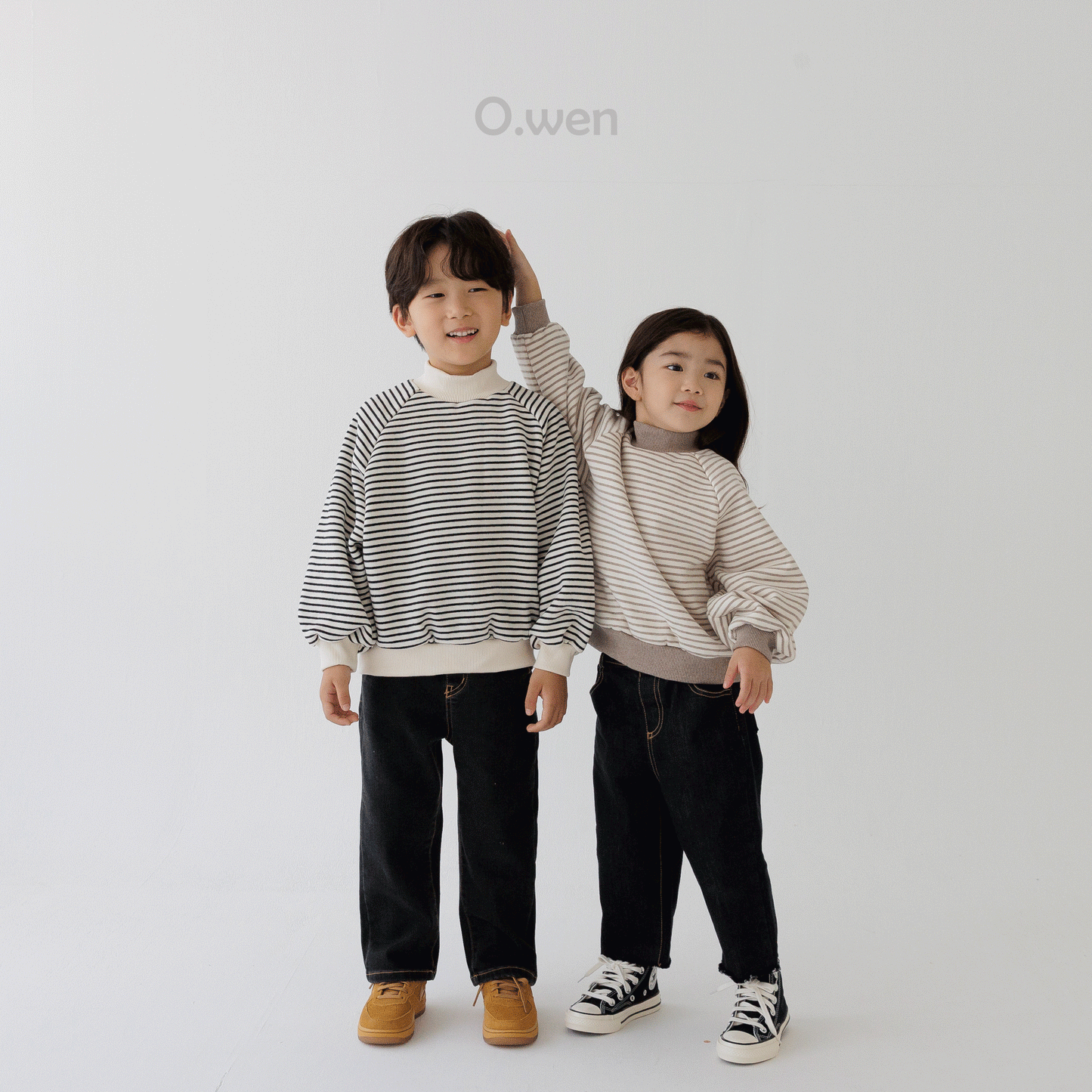 Stripe Sweatshirt [Mocha/S(2-3yr)]