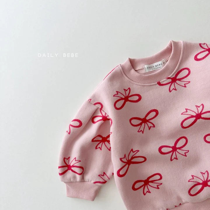 Ribbon Puff Sweatshirt [Cream/L(4-5yr)]