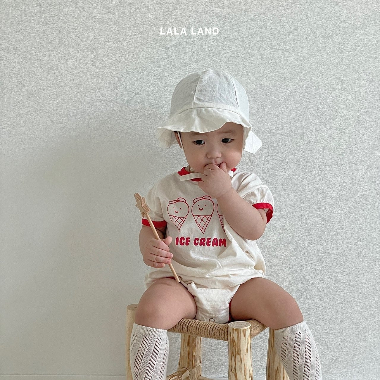 Ice Cream Body Suit [Red/Baby S(0-6m)]
