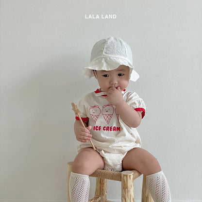 Ice Cream Body Suit [Red/Baby S(0-6m)]