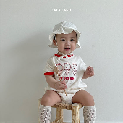 Ice Cream Body Suit [Red/Baby S(0-6m)]