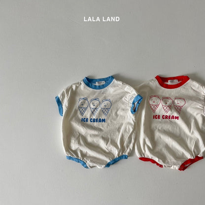 Ice Cream Body Suit [Red/Baby S(0-6m)]