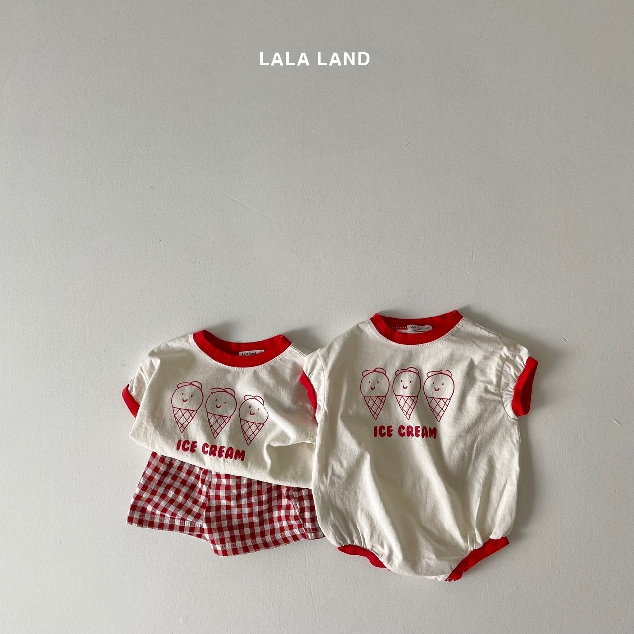 Ice Cream Body Suit [Red/Baby S(0-6m)]