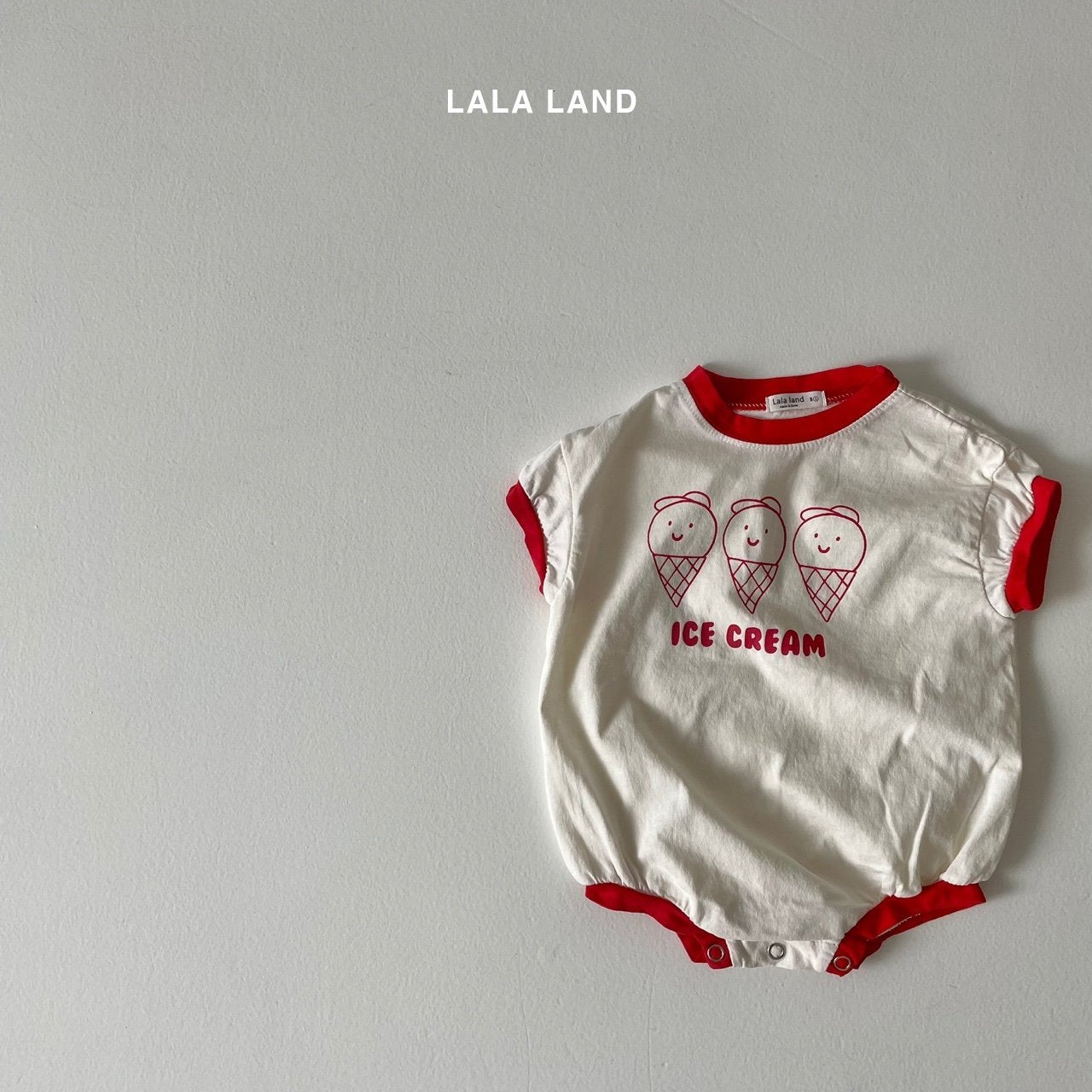 Ice Cream Body Suit [Red/Baby S(0-6m)]
