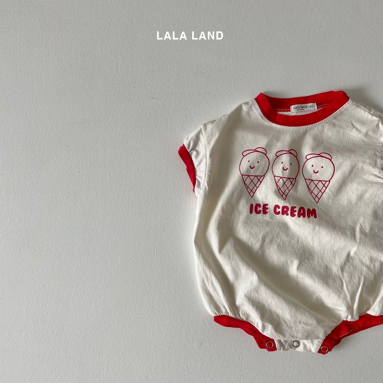 Ice Cream Body Suit [Red/Baby S(0-6m)]