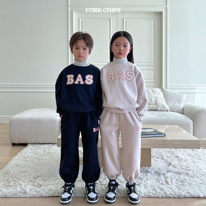 BAS Top Bottom Set [Navy/M(3-4yr)]