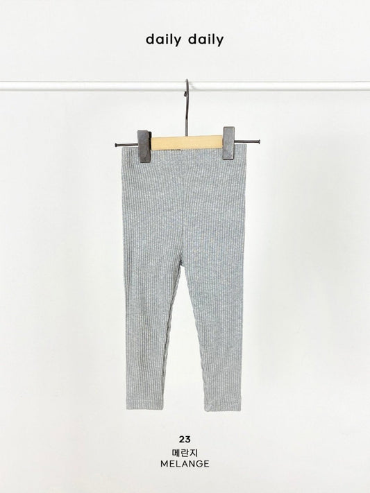 Dang Dang Ribbed Leggings [Melange/L(3-4yr)]