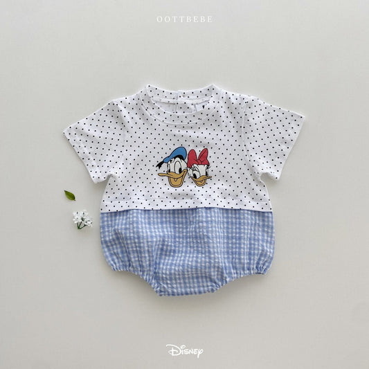 Check Body Suit [Blue/M(6-12m)]