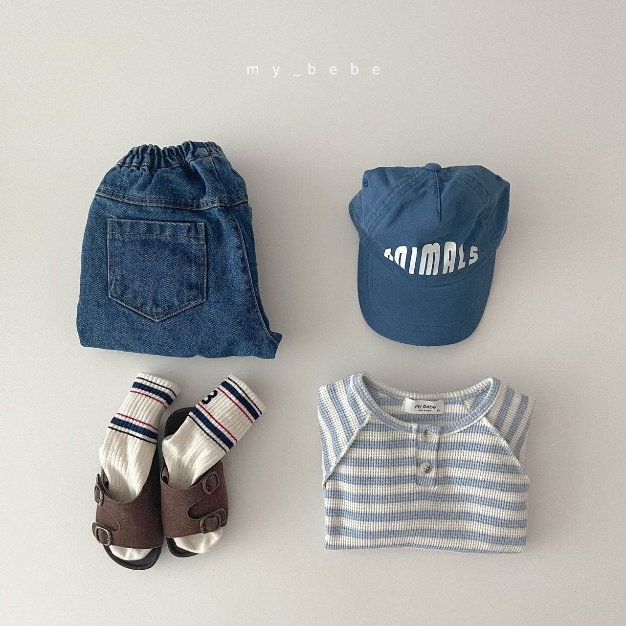 Waffle Button Point T-Shirt [Dot/M(3-4yr), Stripe/L(5-6yr)]
