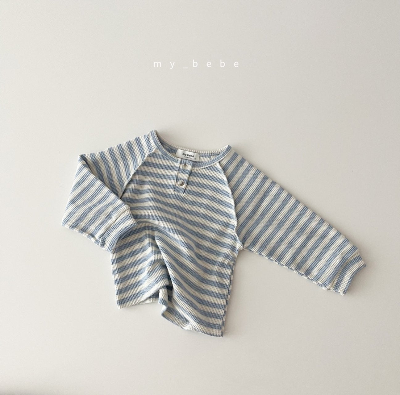 Waffle Button Point T-Shirt [Dot/M(3-4yr), Stripe/L(5-6yr)]