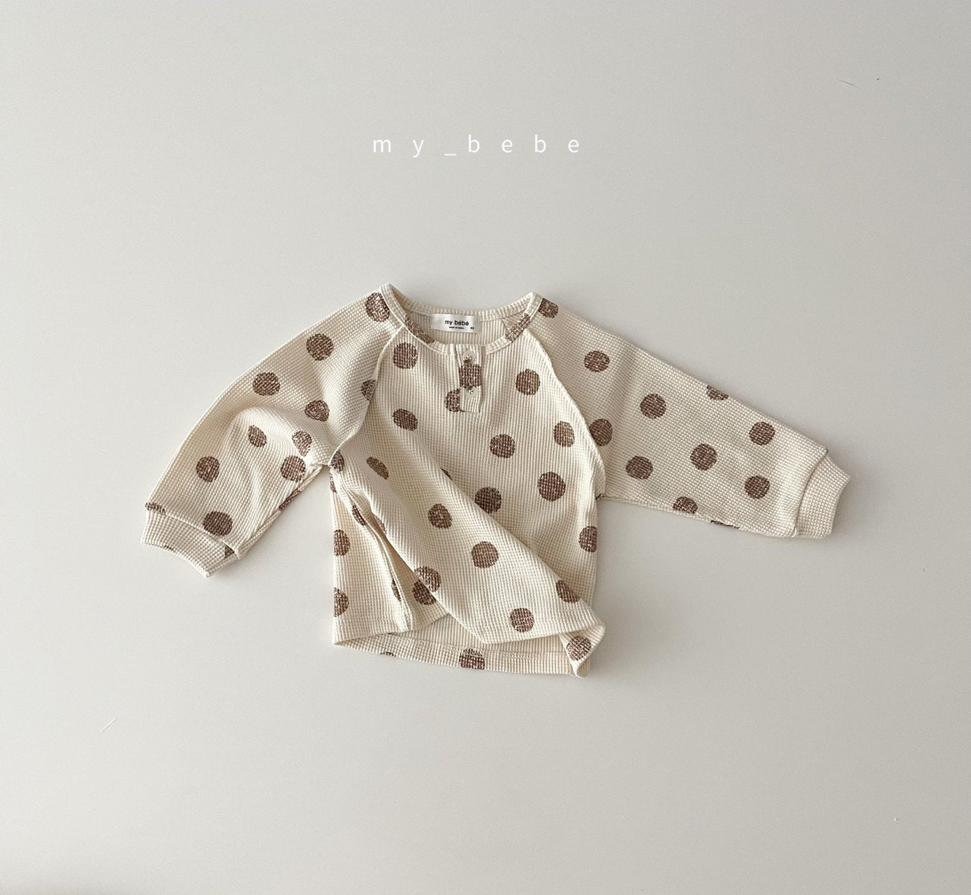 Waffle Button Point T-Shirt [Dot/M(3-4yr), Stripe/L(5-6yr)]
