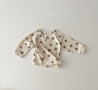 Waffle Button Point T-Shirt [Dot/M(3-4yr), Stripe/L(5-6yr)]