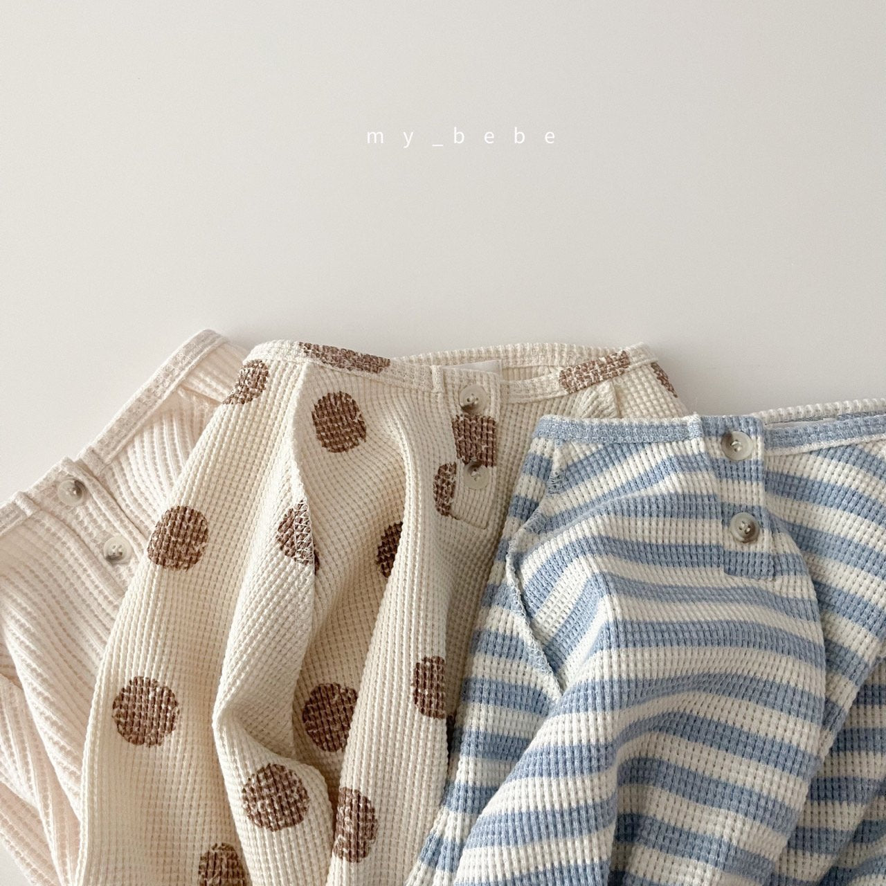 Waffle Button Point T-Shirt [Dot/M(3-4yr), Stripe/L(5-6yr)]