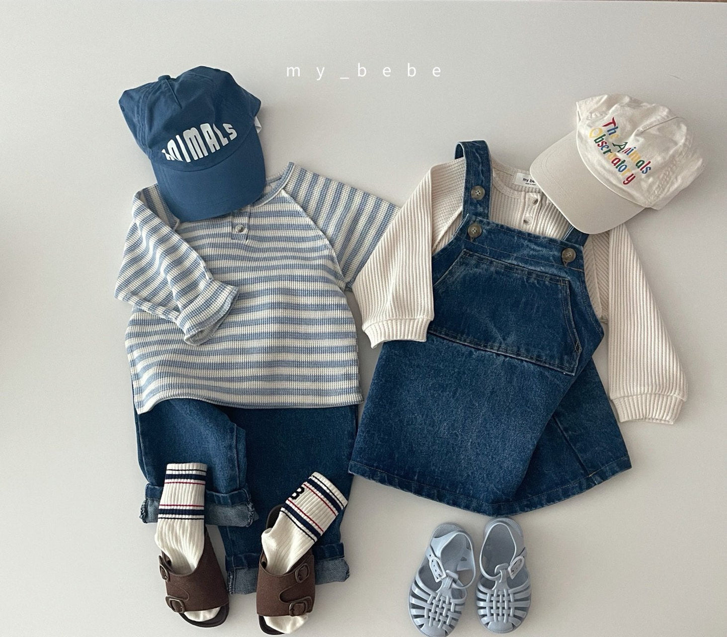 Waffle Button Point T-Shirt [Dot/M(3-4yr), Stripe/L(5-6yr)]
