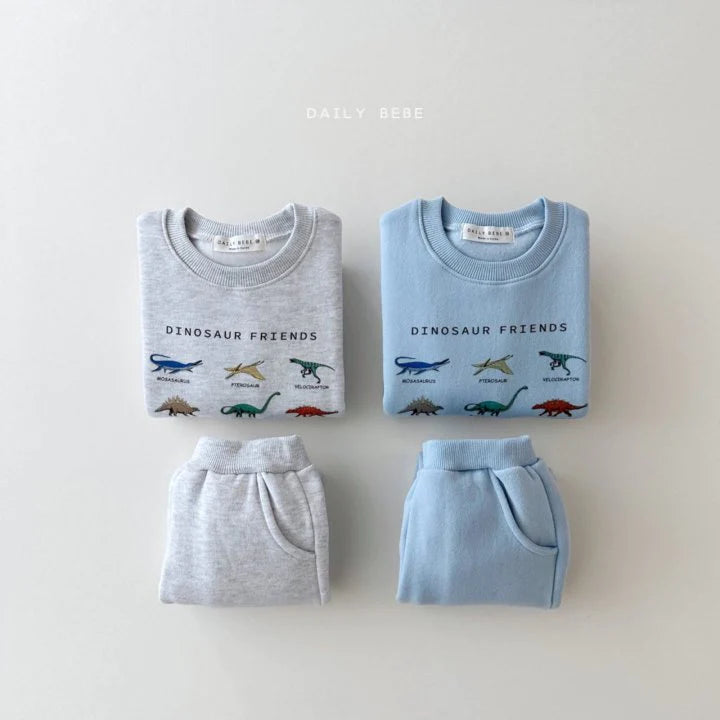 Dino Top Bottom Set [Blue/L(4-5yr)]