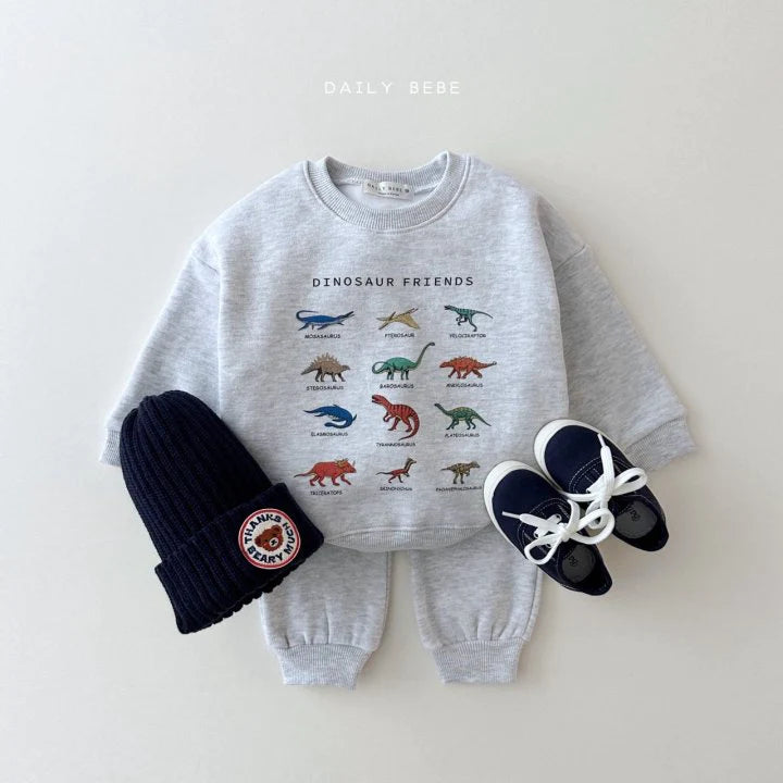 Dino Top Bottom Set [Blue/L(4-5yr)]