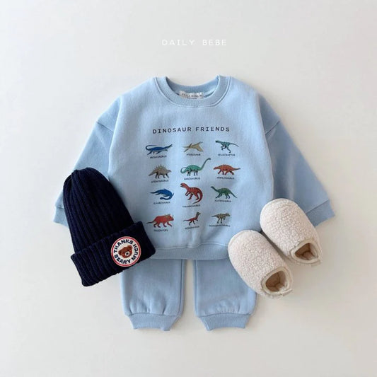 Dino Top Bottom Set [Blue/L(4-5yr)]