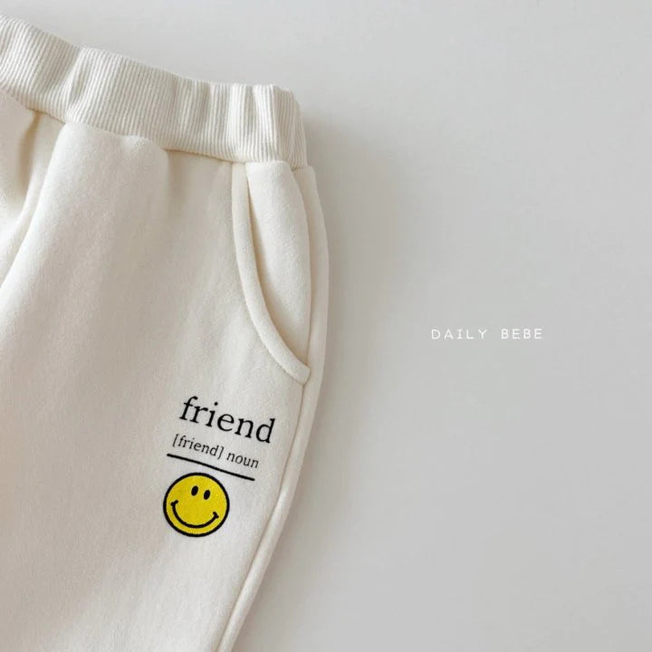 Smile Friend Top Bottom Set [White Melange/L(4-5yr)]