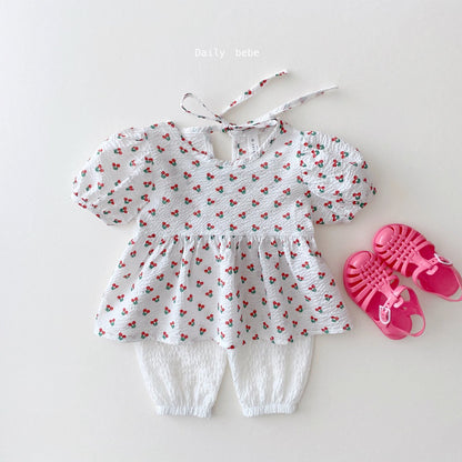 Cool Puff Blouse [Cherry/L(4-5yr)]