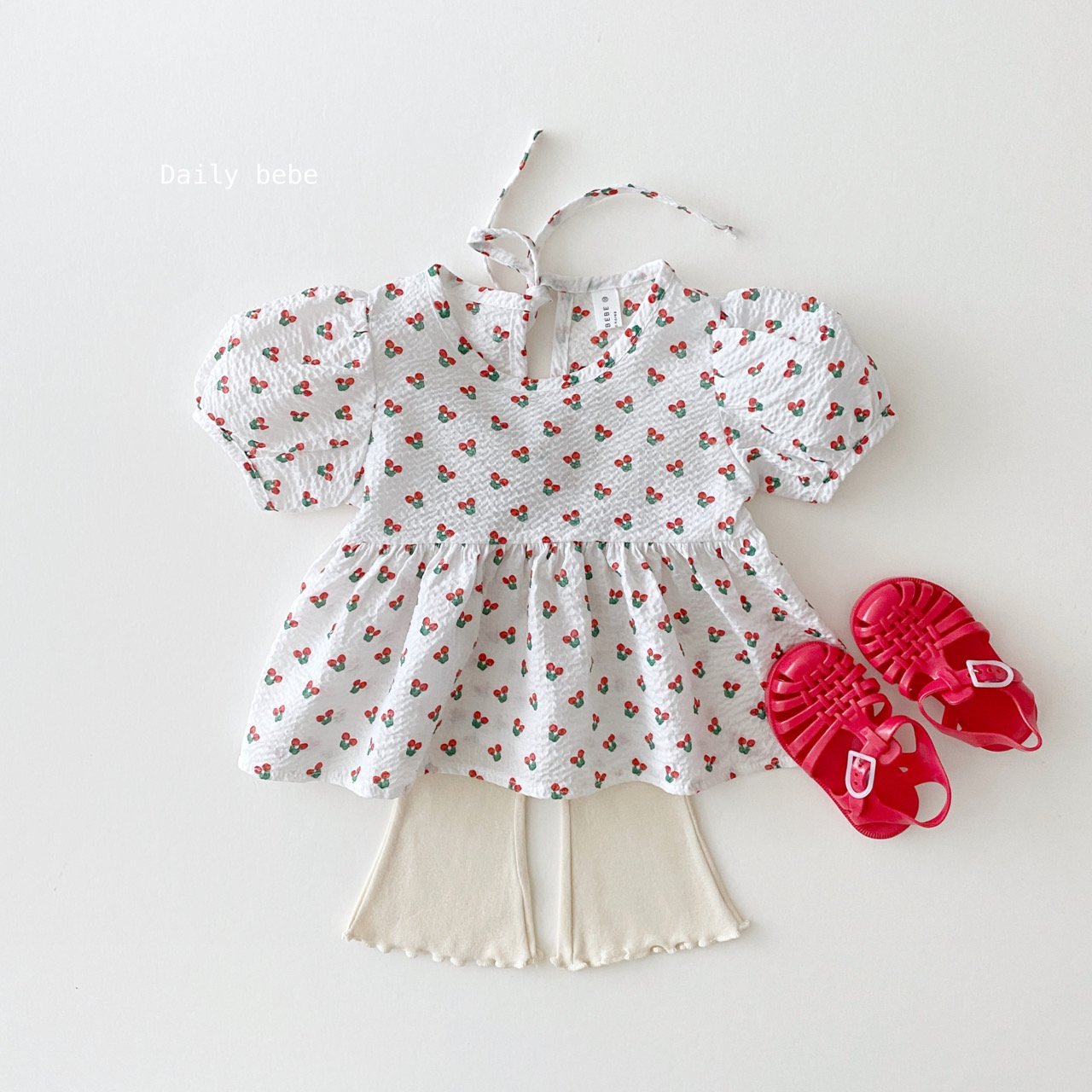 Cool Puff Blouse [Cherry/L(4-5yr)]