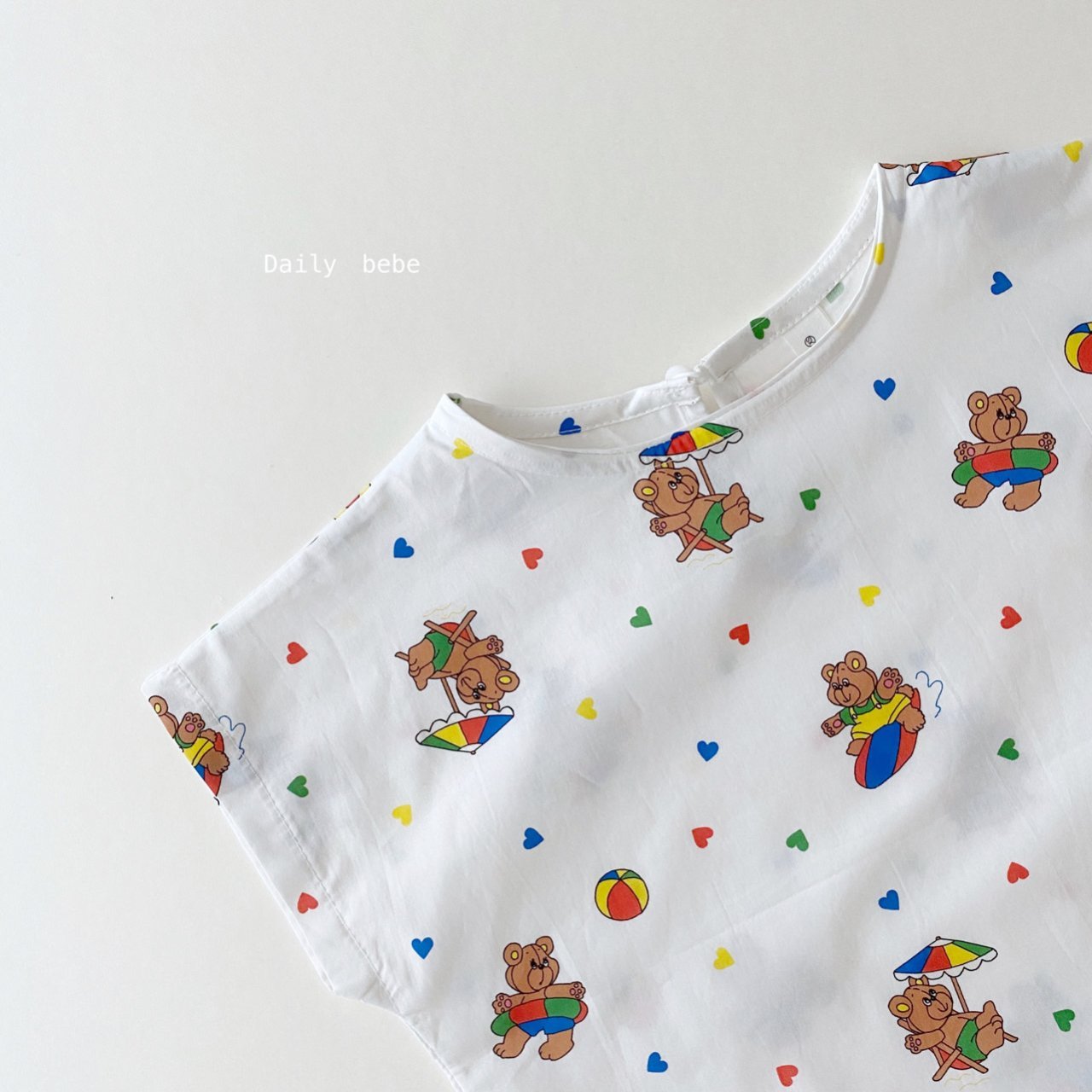 Vacation Bear Top Bottom Set [White/M(3-4yr)]