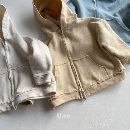 Hoodie Zip-Up Jacket [Light Yellow/M(3-4yr)]